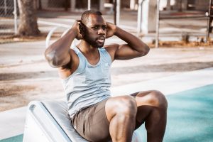 Man exercising outdoors